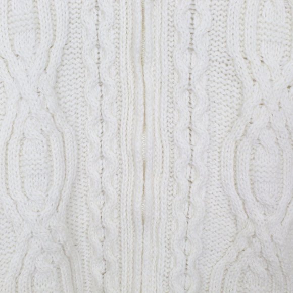 ARAN CRAFTS Merino Wool Full Zip Knit Sweater Sz L - Picture 4 of 12